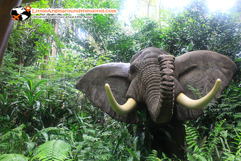 ช้างตัวใหญ่ ยืนผงาด คอยส่งเสียงทักทาย : Adventure Land ฮ่องกงดิสนีย์แลนด์