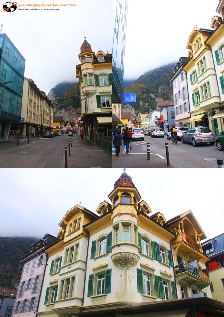 อาคารบ้านเรือนที่ Interlaken สวยงามเหมือนอยู่เมืองในฝัน : เดินเล่น Interlaken, Switzerland