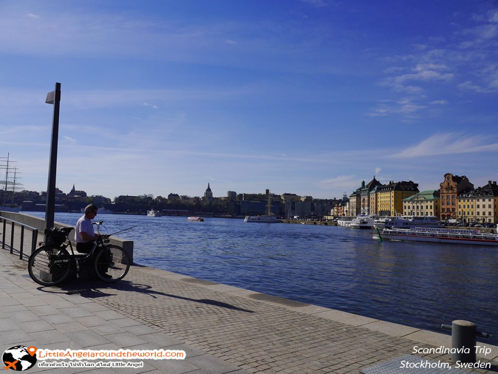 "ฉันนั่งตกปลาอยู่ริมตลิ่ง" คำนี้ บรรยากาศแบบนี้ เห็นได้บ่อยบริเวณริมน้ำ ในกรุงสตอกโฮล์ม ดูชิวมากๆ : ที่เที่ยว Stockholm, Sweden