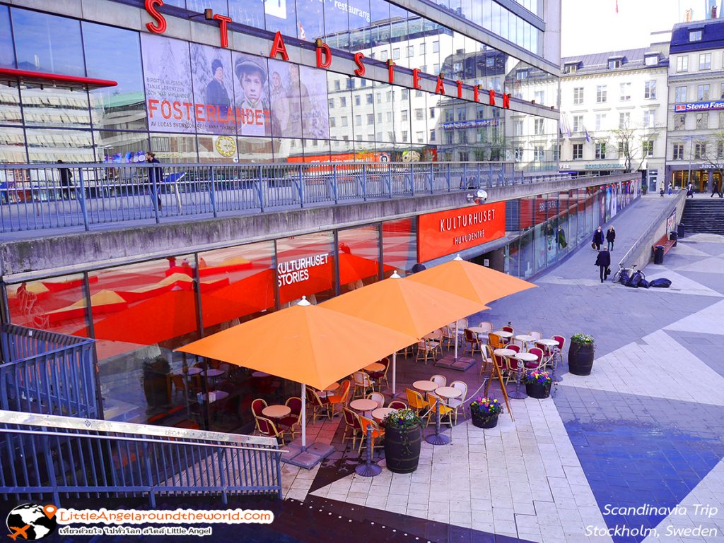 ยามเช้า คนยังน้อย จะนิยมมาช้อปปิ้งกันในช่วงเย็น ย่านจตุรัส Sergels Torg : ที่เที่ยว Stockholm,Sweden