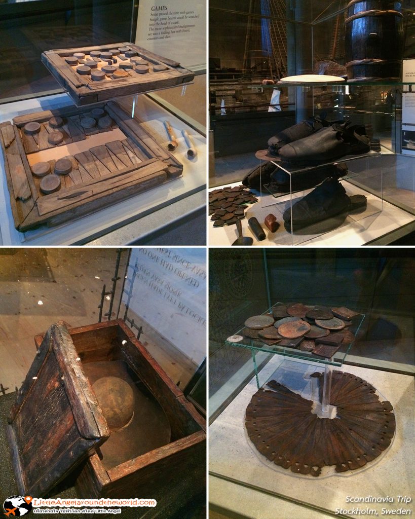 ของใช้ที่ค้นพบมาพร้อมกับการกู้เรือ : พิพิธภัณฑ์วาซา (Vasa Museum)