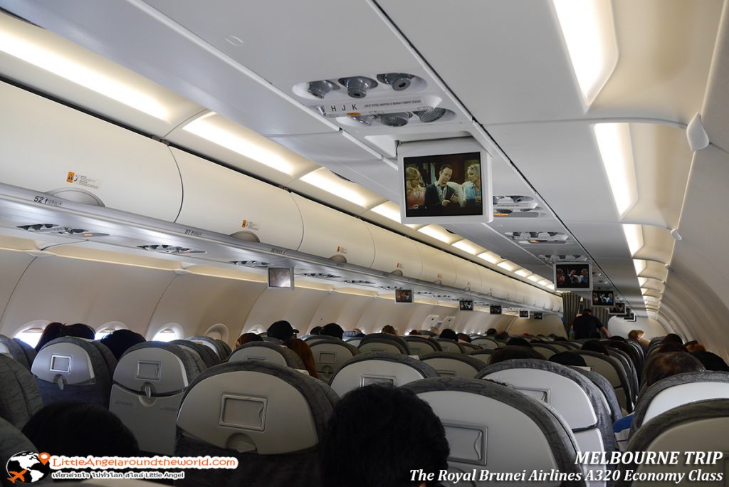 เครื่องลำนี้ A320 แต่บรรยากาศภายในห้องโดยสาร ไม่อึดอัด สะอาดสะอ้าน : รีวิวสายการบิน royal brunei ไป เมลเบิร์น