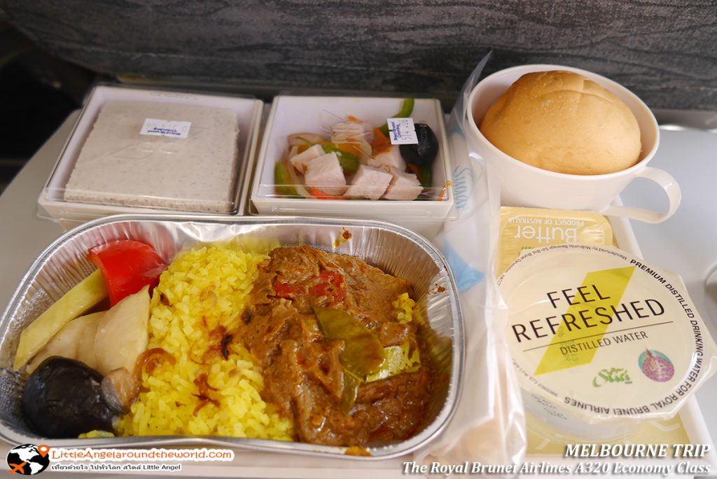โฉมหน้าอาหารร้อน มื้ออร่อย เสิร์ฟโดยสายการบิน รอยัล บรูไน หน้าตาดูดี : รีวิวสายการบิน royal brunei ไป เมลเบิร์น
