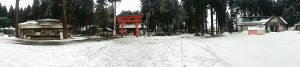บรรยากาศหน้าศาลเจ้า Kushihiki Hachimangu Shrine, ศาลเจ้าดังแห่ง Hachinohe, Aomori