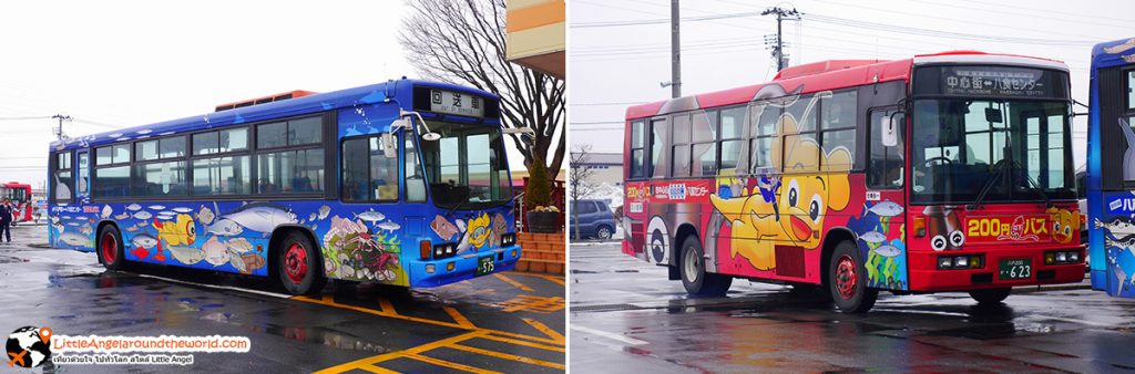 สามารถนั่งรถประจำทางจากสถานี Hachinohe มาที่ Hasshoku Center แค่ 100 เยน