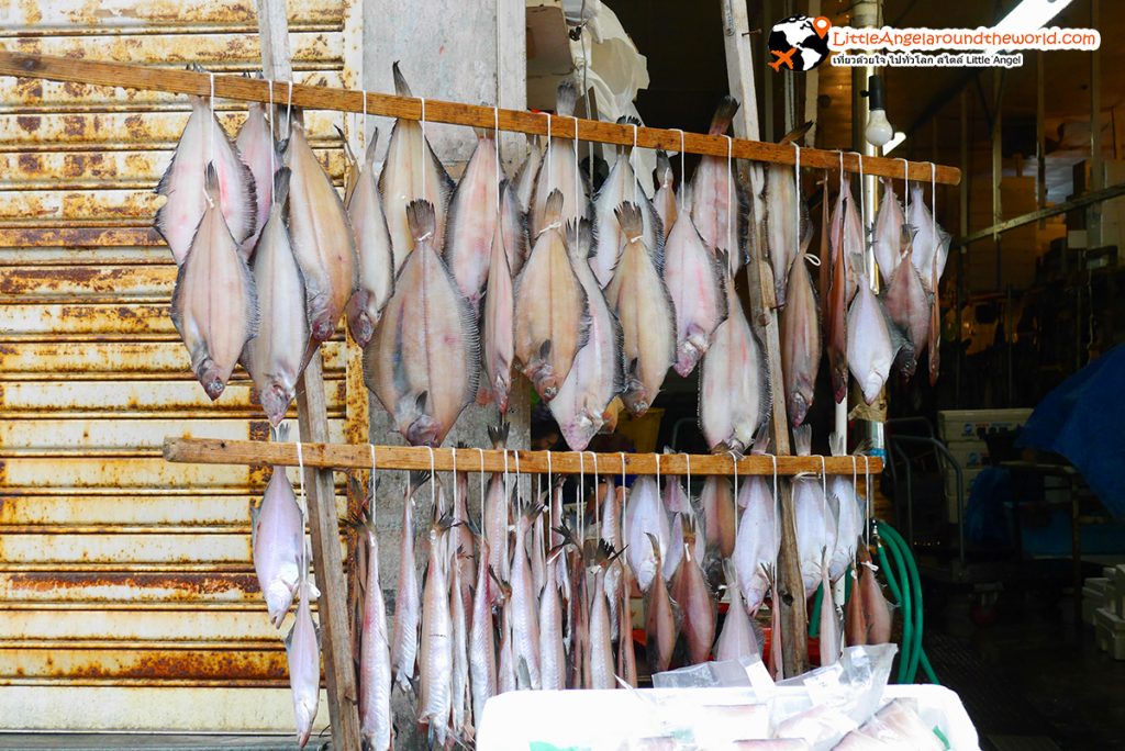 ปลาแดดเดียว ตากให้เลือกกันเห็นๆ ที่ตลาด Mutsu-minato Ekimae Asaichi เมือง Hachinohe จังหวัด Aomori