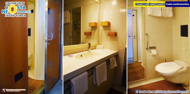 ห้องน้ำในห้องพักแบบมีหน้าต่าง : ทริปล่องเรือสำราญ ญี่ปุ่น-เกาหลี Costa neoRomantica