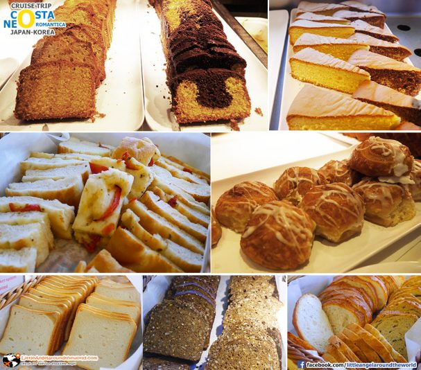 ขนมปัง เบเกอรี่เยอะมาก ในเมนูอาหารเช้า (บุฟเฟต์) : รีวิวล่องเรือสำราญ : Amanohashidate Maizuru